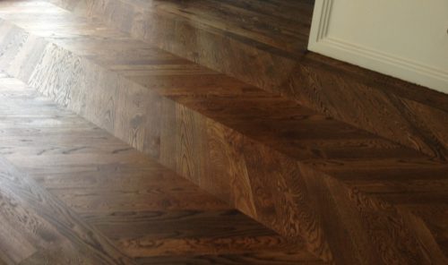 French Solid Oak Chevron Parquet 90.600.14 Brazil Brown UV Oil