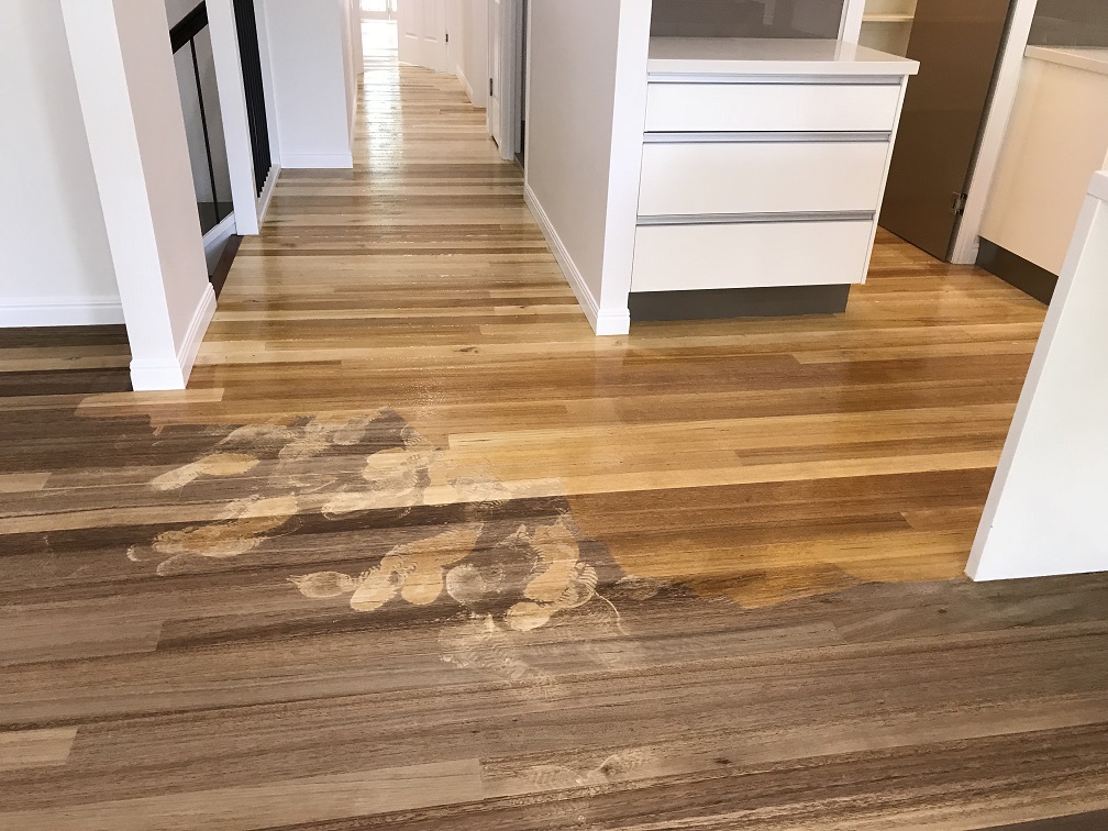 Tas Oak floor being bleached with LiteniT