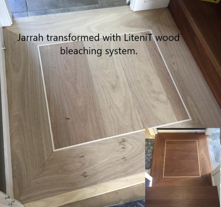Bleached Jarrah flooring before & after.
