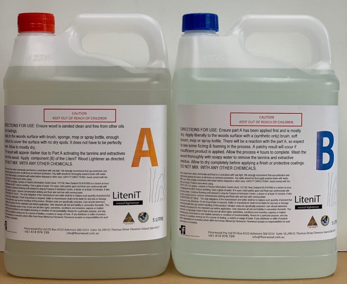 wood bleach 20Lt kit- LiteniT 2 part wood bleaching system - OAK TIMBER ...